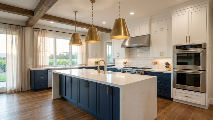 finished kitchen remodeling Napa Sonoma County cost homeowners pendant lighting island